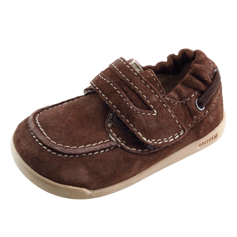 Robeez Brown Leather Casual Shoes Toddler Boys Sz 19
